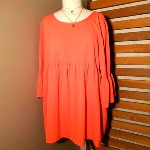 SS0327 3X Coral Bell sleeve Babydoll top